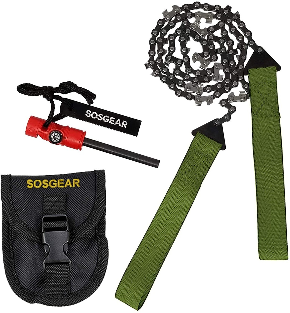 SOS Gear Pocket Chainsaw and Fire Starter - Survival Hand Saw