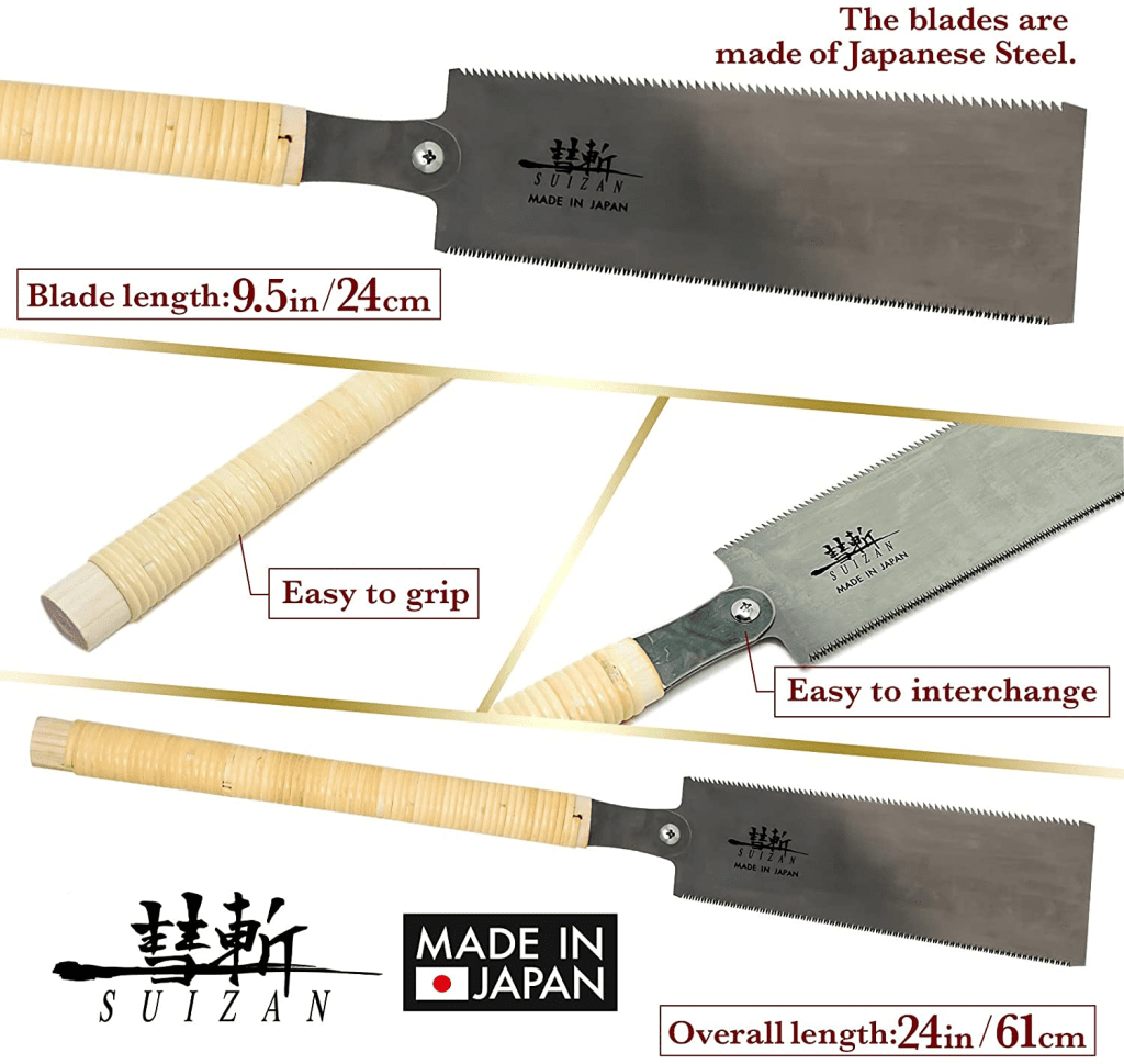 SUIZAN 9.5 inch Ryoba Saw Features
