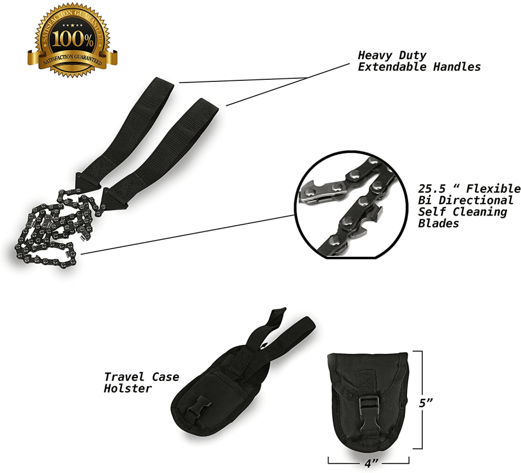 Wealers 25.5 inch Pocket Chainsaw Features